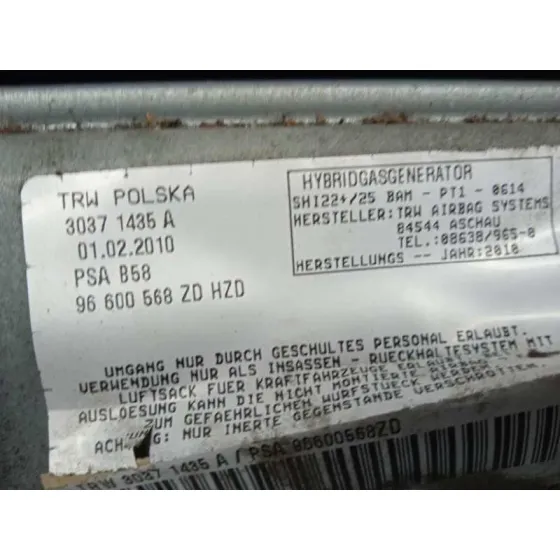 Airbag Delantero Izquierdo para Citroën C4 Picasso