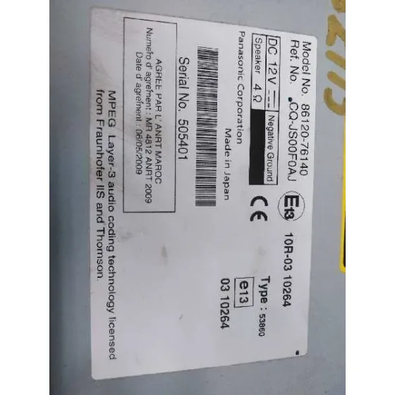 Sistema Audio / Radio Cd para Lexus Ct