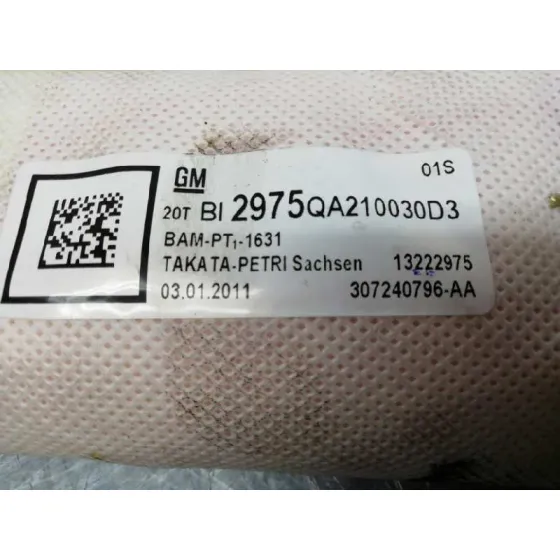 Airbag Lateral Trasero Derecho para Saab 9-5 Lim. (03. 2010->)