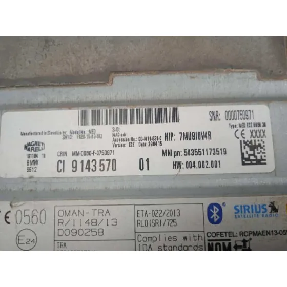 Sistema Navegacion Gps para Bmw Serie 3 Lim. (F30)
