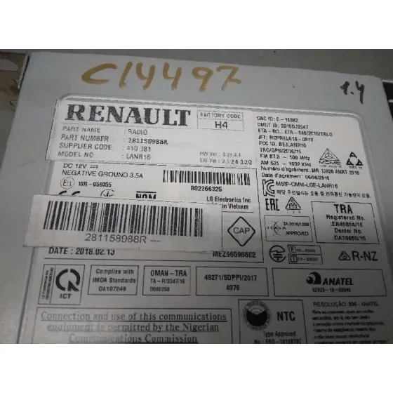 Sistema Audio / Radio Cd para Renault Megane Iv Berlina 5P