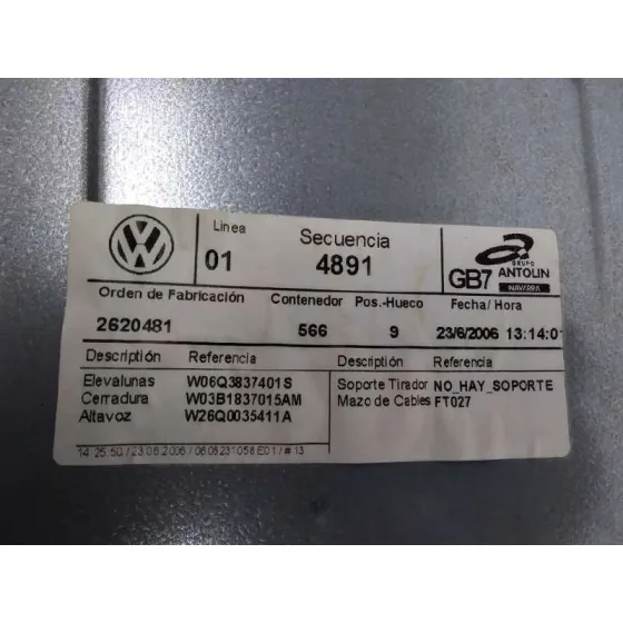 Elevalunas Delantero Izquierdo para Volkswagen Golf Vi (5K1)