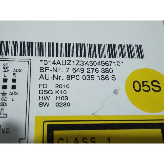 Sistema Audio / Radio Cd para Audi A3 Sportback (8P)