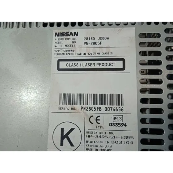 Sistema Audio / Radio Cd para Nissan Qashqai (J10)