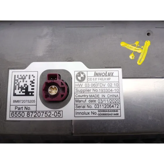 Sistema Navegacion Gps para Bmw Serie 1 Lim. (F40)