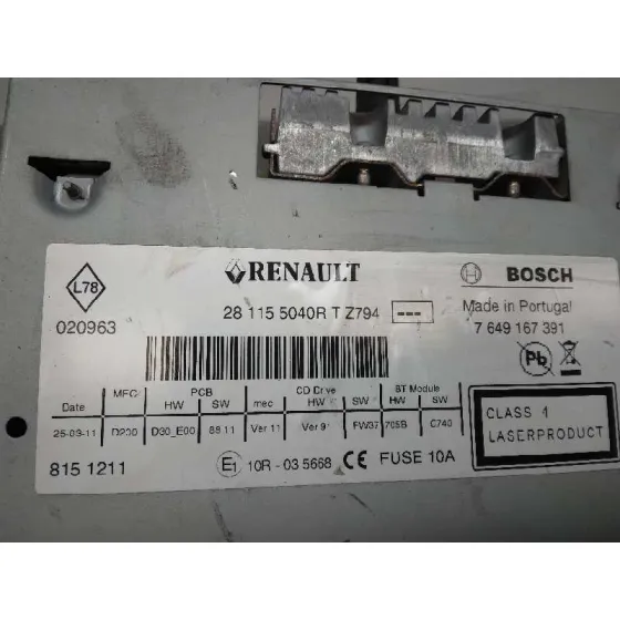 Sistema Audio / Radio Cd para Renault Scenic Iii