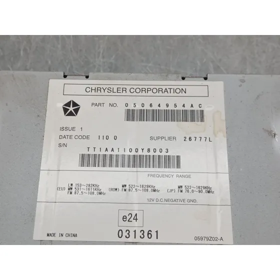Sistema Audio / Radio Cd para Jeep Cherokee