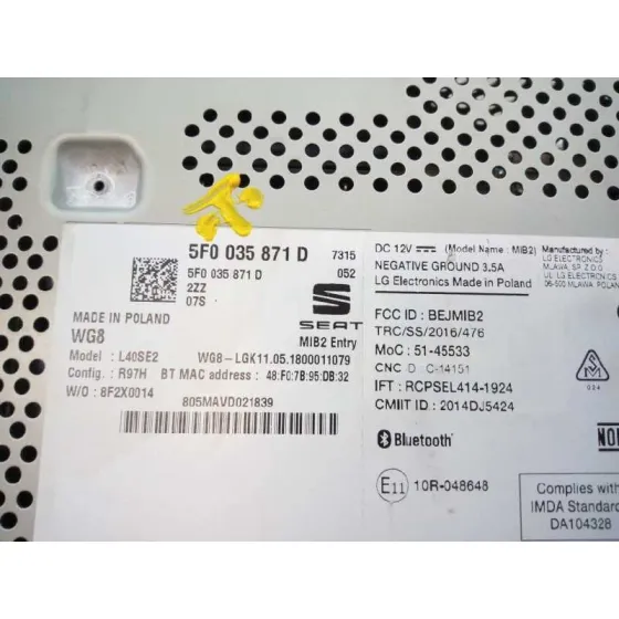 Sistema Audio / Radio Cd para Seat Leon St (5F8)