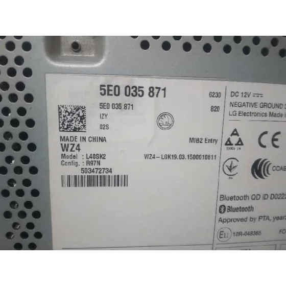 Sistema Audio / Radio Cd para Skoda Octavia Combi (5E5)