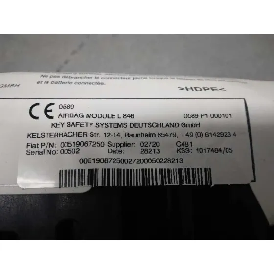 Airbag Delantero Derecho para Lancia Ypsilon (402)