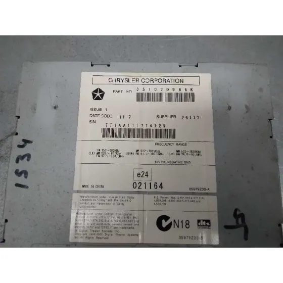 Sistema Audio / Radio Cd para Chrysler Sebring Berlina