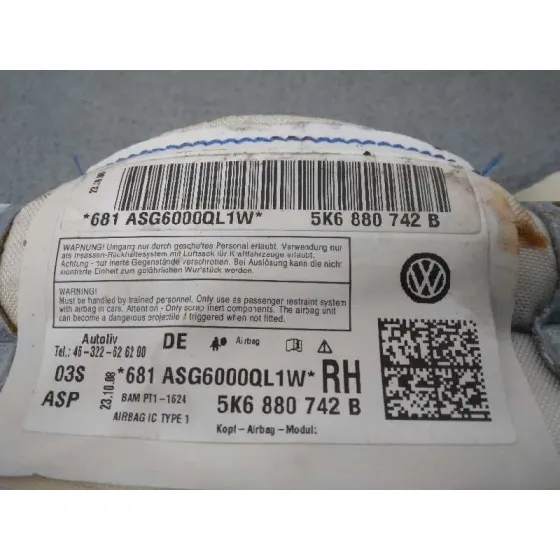Airbag Cortina Delantero Derecho para Volkswagen Golf Vi (5K1)