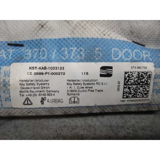 Airbag Cortina Delantero Derecho para Seat Leon St (5F8)