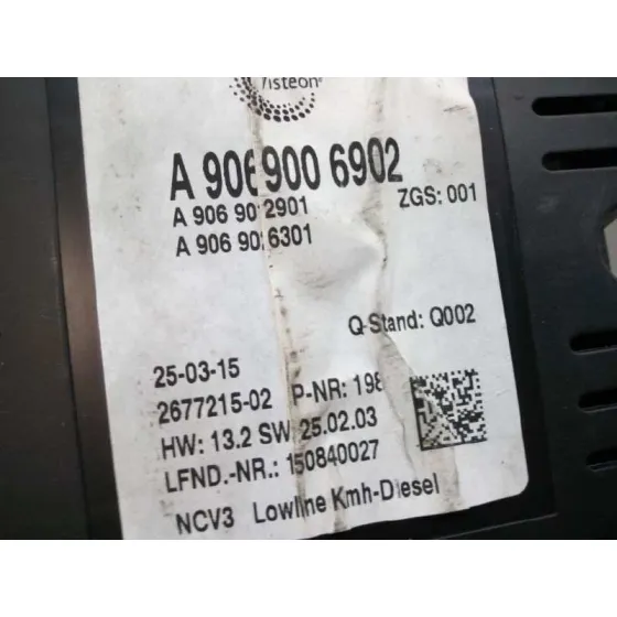 Cuadro Instrumentos para Mercedes-Benz Sprinterii Caja Cerrada (Desde 01.06)