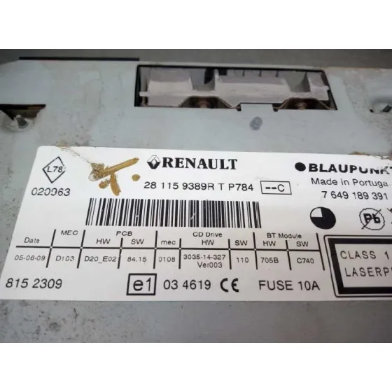 Sistema Audio / Radio Cd para Renault Scenic Iii