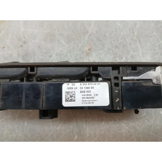 Mando Elevalunas Delantero Izquierdo para Mercedes-Benz Clase C (W204) Berlina