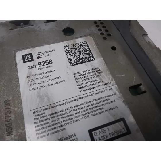 Sistema Audio / Radio Cd para Opel Astra J Lim.