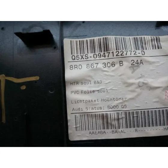 Guarnecido Puerta Trasera Derecha para Audi Q5 (8R)