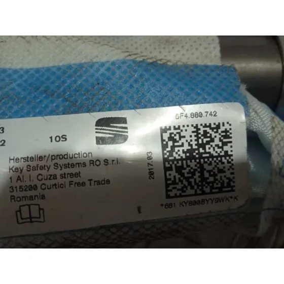 Airbag Cortina Delantero Derecho para Seat Leon (5F1)