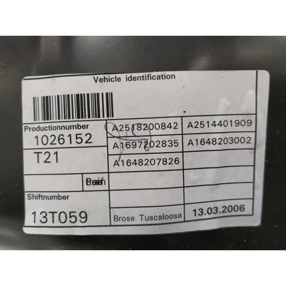 Elevalunas Delantero Derecho para Mercedes-Benz Clase R (W251)
