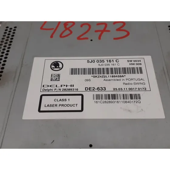 Sistema Audio / Radio Cd para Skoda Fabia Combi (5J5)