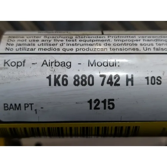 Airbag Cortina Delantero Derecho para Volkswagen Golf V Berlina (1K1)