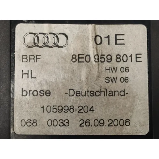 Elevalunas Trasero Izquierdo para Audi A4 Berlina (8E)