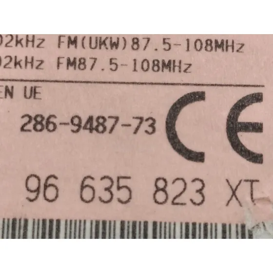 Sistema Audio / Radio Cd para Peugeot 206+
