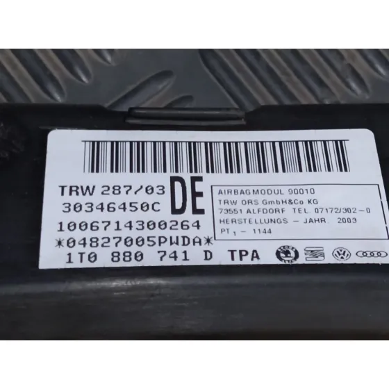 Airbag Cortina Delantero Izquierdo para Volkswagen Touran (1T1)