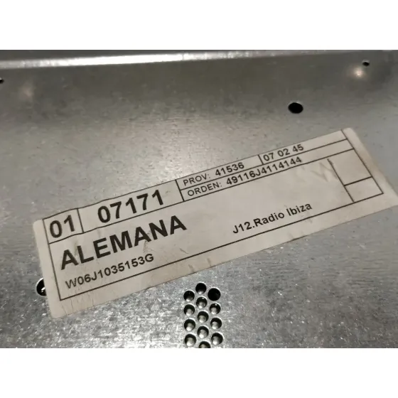 Sistema Audio / Radio Cd para Seat Ibiza Sc (6J1)