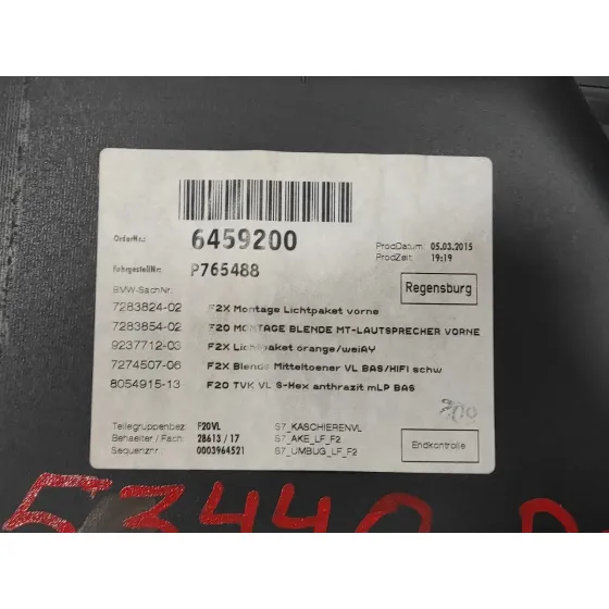 Guarnecido Puerta Delantera Izquierda para Bmw Serie 1 Lim. (F20/F21)