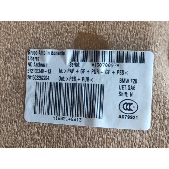 Techo Interior para Bmw Serie 1 Lim. (F20/F21)