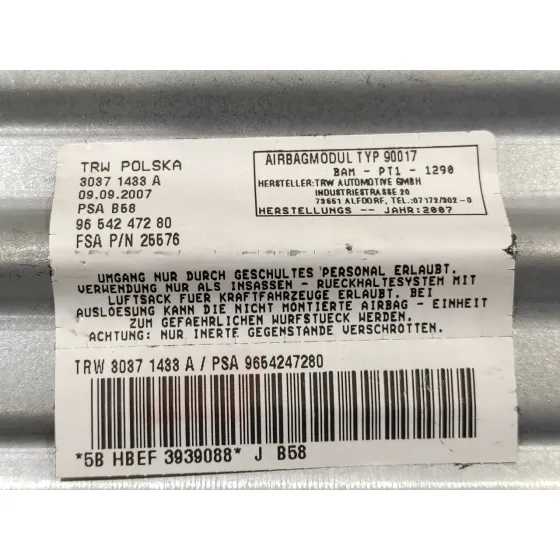 Airbag Delantero Derecho para Citroën C4 Grand Picasso