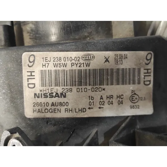 Faro Derecho para Nissan Primera Berlina (P12)