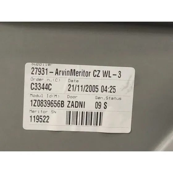Elevalunas Trasero Derecho para Skoda Octavia Combi (1Z5)