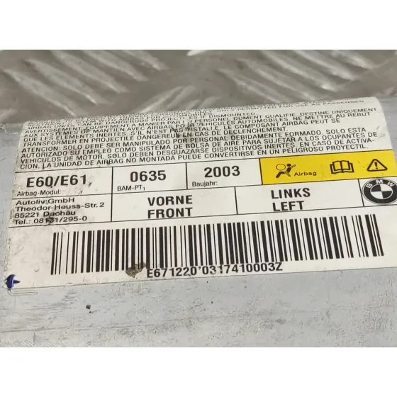 Airbag Lateral Delantero Izquierdo para Bmw Serie 5 Berlina (E60)