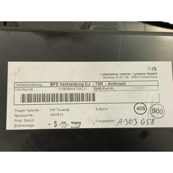 Guantera para Volkswagen Touareg (7L6)