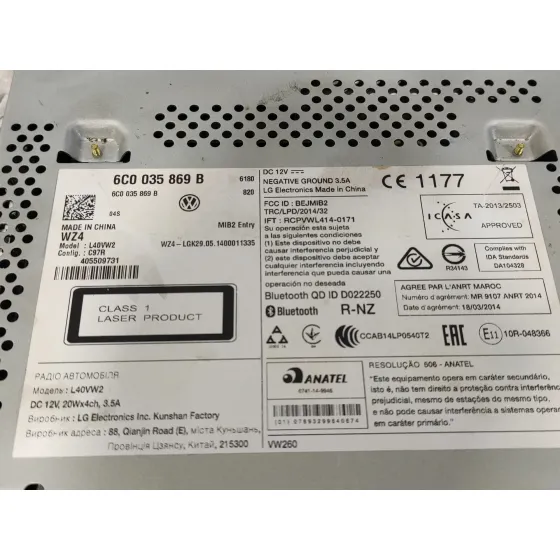 Sistema Audio / Radio Cd para Volkswagen Polo (6R1)