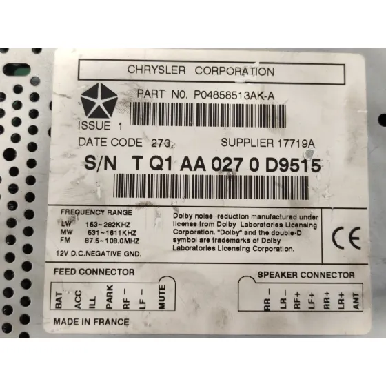 Sistema Audio / Radio Cd para Jeep Gr.cherokee (Wj/Wg)