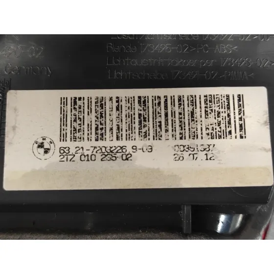 Piloto Trasero Derecho Porton para Bmw Serie 5 Lim. (F10)