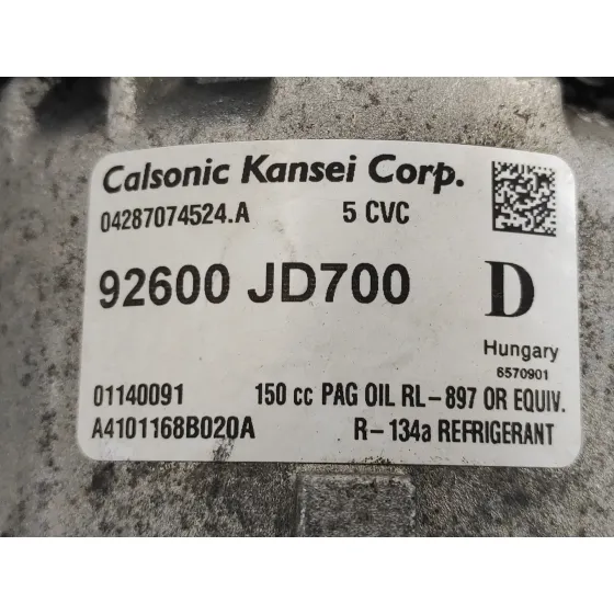 Compresor Aire Acondicionado para Nissan Qashqai (J10)