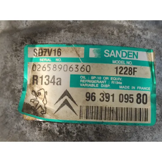 Compresor Aire Acondicionado para Peugeot 807