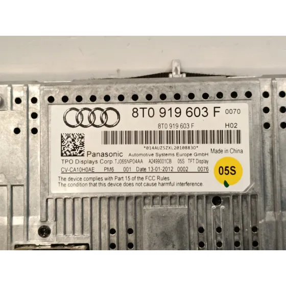 Pantalla Multifuncion para Audi A5 Coupe (8T)