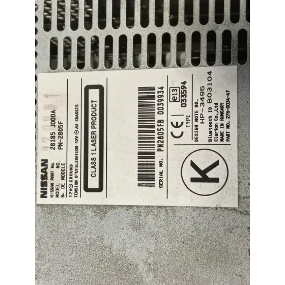 Sistema Audio / Radio Cd para Nissan Qashqai (J10)
