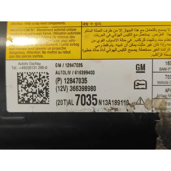 Airbag Delantero Derecho para Opel Astra J Lim.