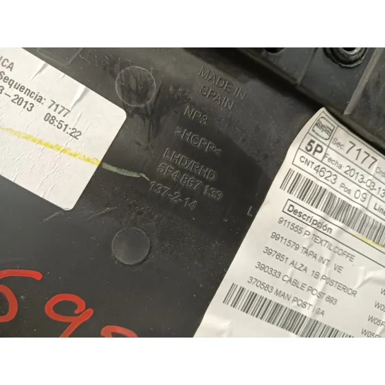 Guarnecido Puerta Trasera Izquierda para Seat Leon (5F1)