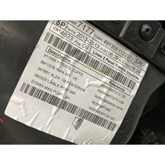 Guarnecido Puerta Trasera Izquierda para Seat Leon (5F1)