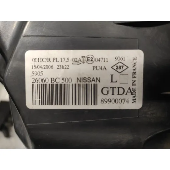 Faro Izquierdo para Nissan Micra (K12E)