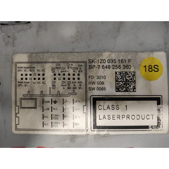 Sistema Audio / Radio Cd para Skoda Octavia Berlina (1Z3)