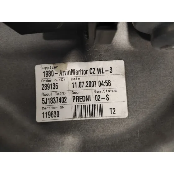 Elevalunas Delantero Derecho para Skoda Fabia (5J2 )